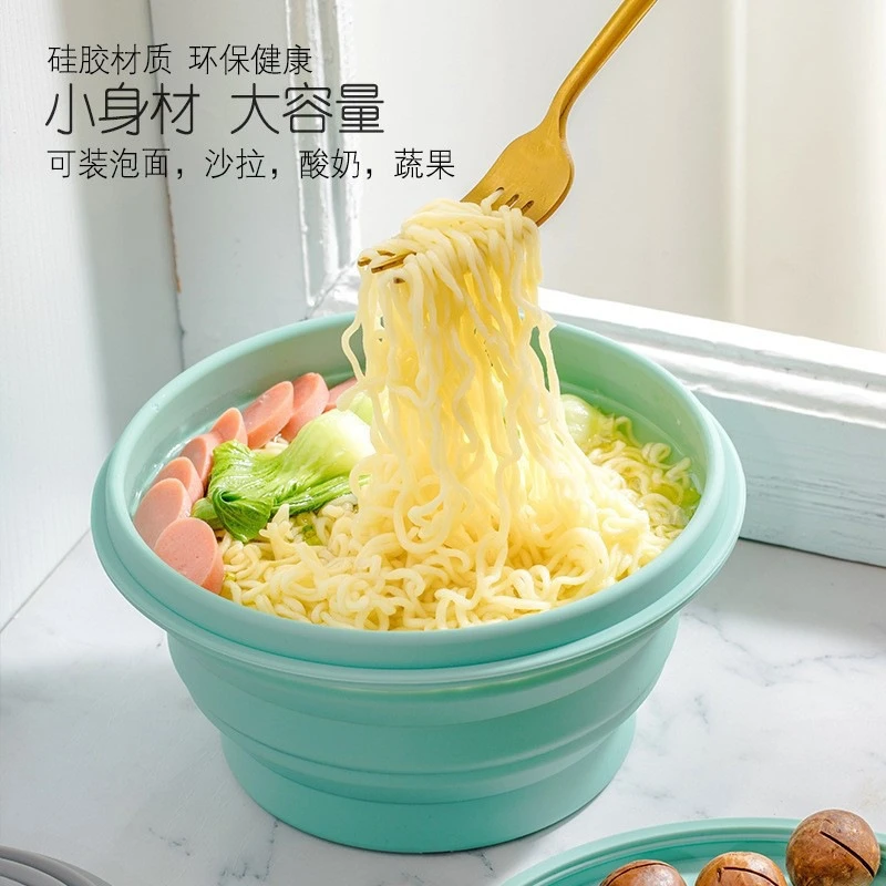 硅胶碗 折叠碗 便携旅行硅胶杯食品级泡面碗露营户外餐具饭盒爆款