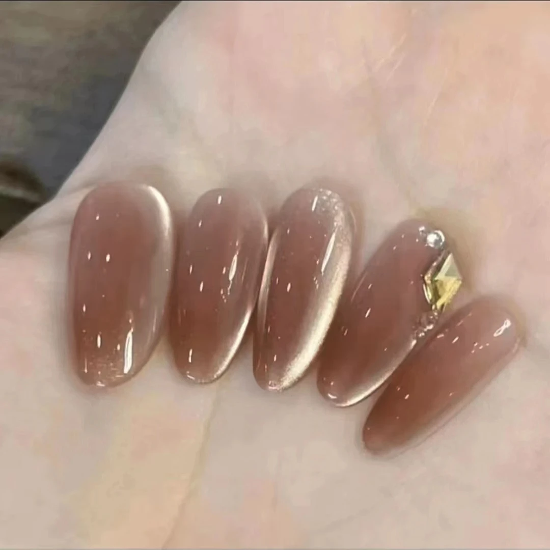 【晚晚】四季热卖款猫眼晶石显白光疗美甲贴片纯手工穿戴甲甲片