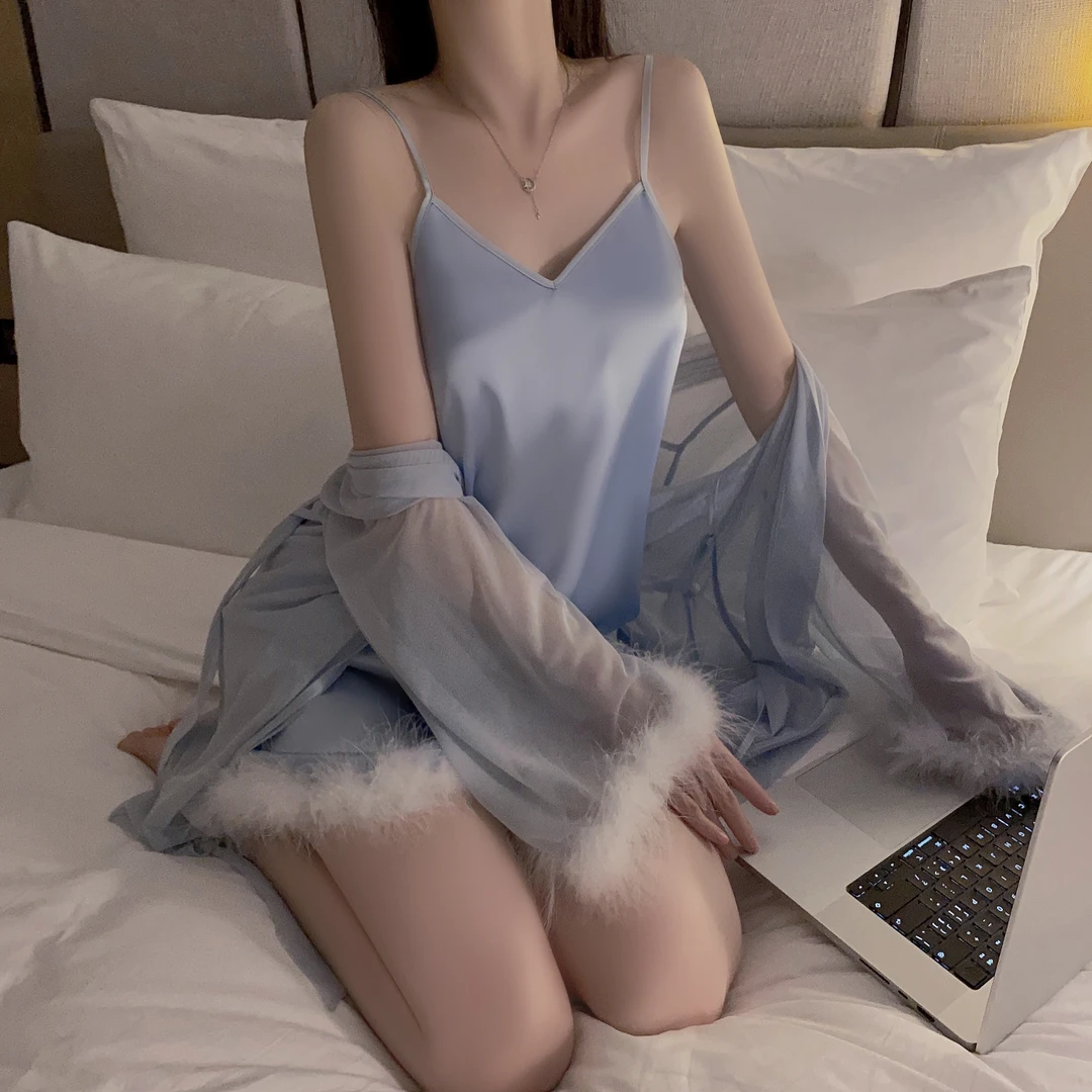 彭裳裳【绮丽香风】蕾丝春秋网红性感春夏薄款诱惑火辣睡衣