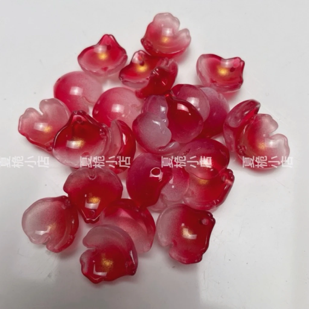 琉璃状元牡丹水滴diy手工花仿真花瓣现代花瓣古风配件仿玉牡丹花