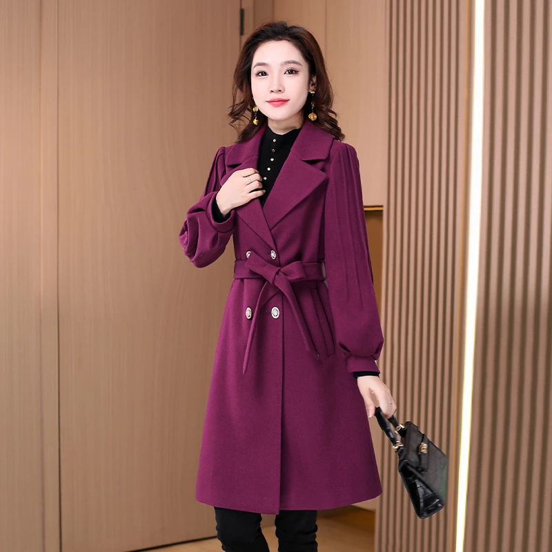 CX1019葡萄紫长袖女2024年新款气质女神范高端洋气减龄外套
