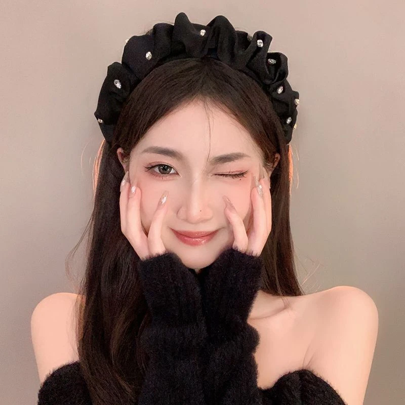 赵LU思同款发箍女早春高颅顶复古法式网红2024年气质蕾丝优质合金