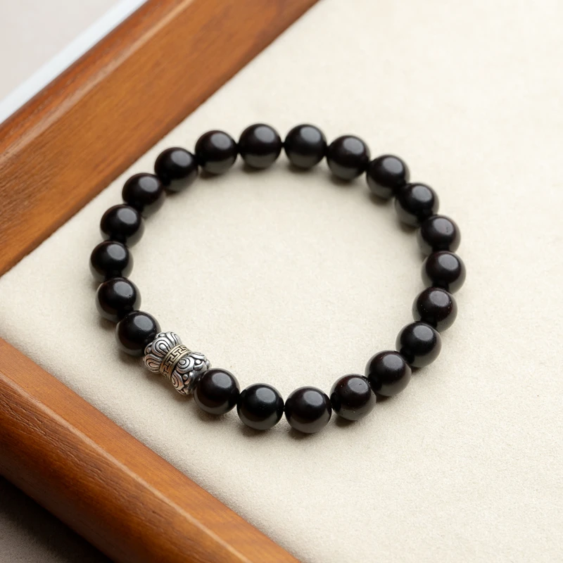 小叶紫檀8mm莲花单圈手串