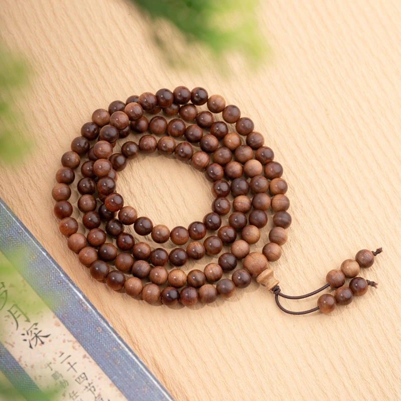 XIANYUAN/仙源老山檀香虎皮纹6mm108颗多圈手串素串