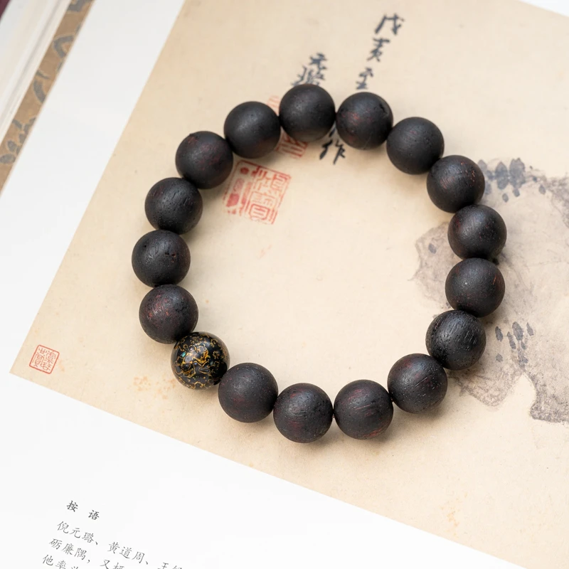 XIANYUAN/仙源降真香12mm大漆珠单圈手串