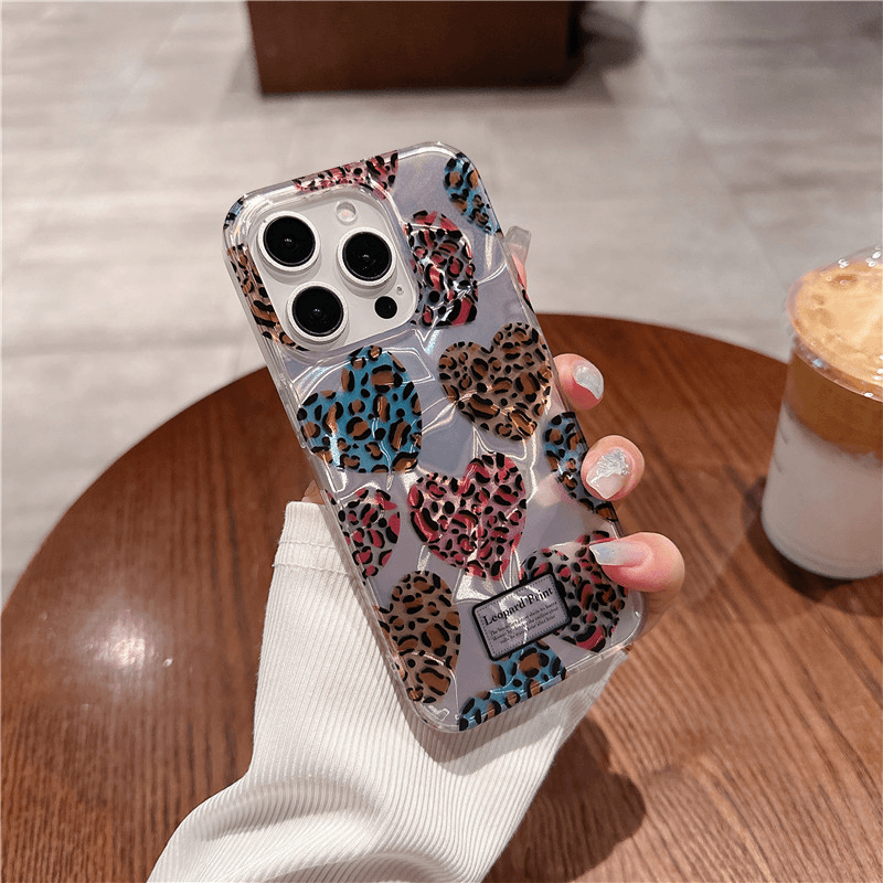 苹果15promax豹纹手机壳潮牌ins创意时尚适用14pro女款网红防摔套