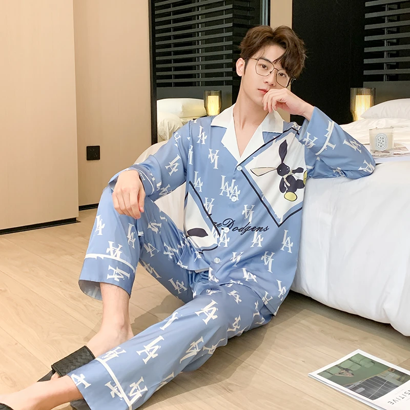卡通男士家居服秋冬睡衣套装凉爽舒适透气休闲套装包邮