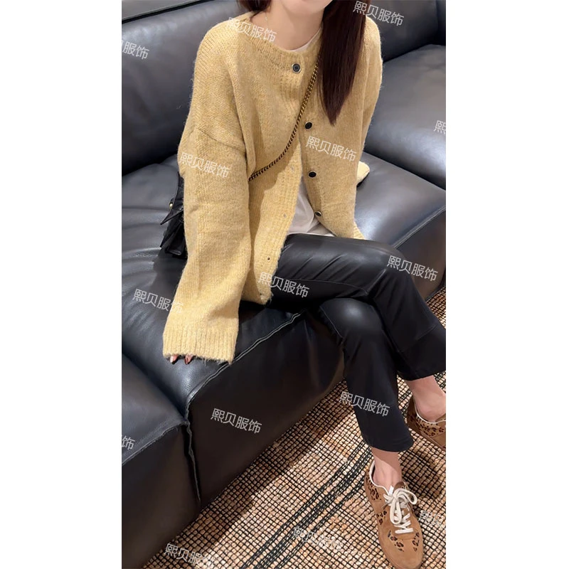 熙贝2【暖茶】初秋韩系穿搭新款慵懒风软糯针织开衫外套 D8356