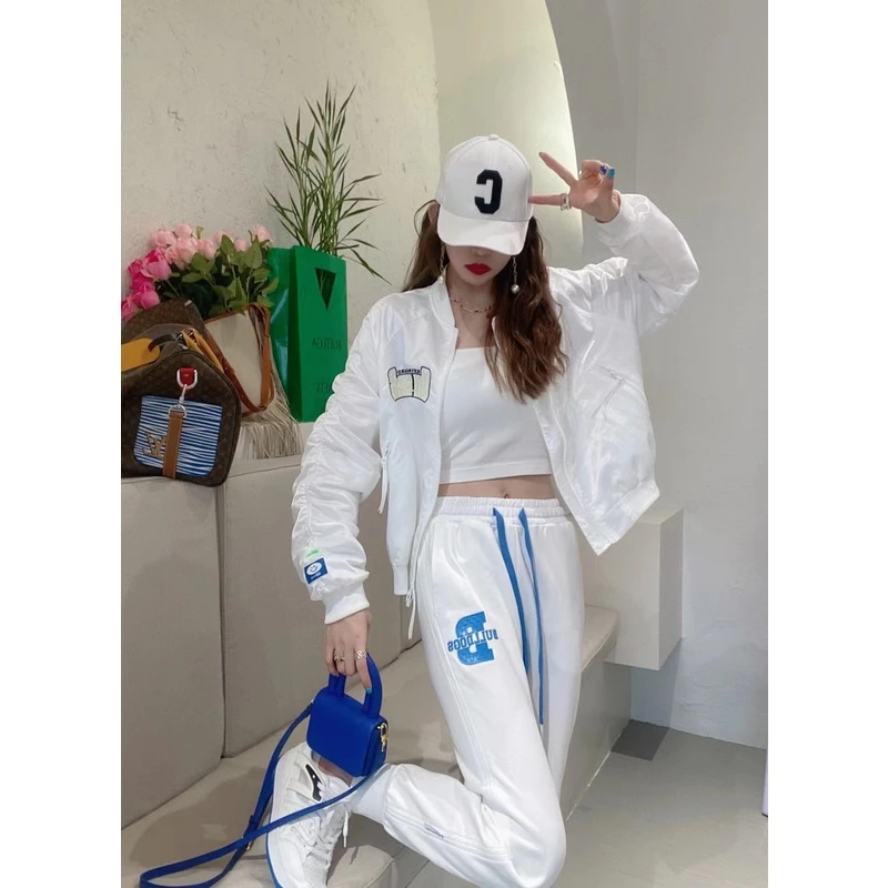 欧洲站2023春季新款宽松显瘦卡通刺绣拉链休闲棒球服开衫短外套女