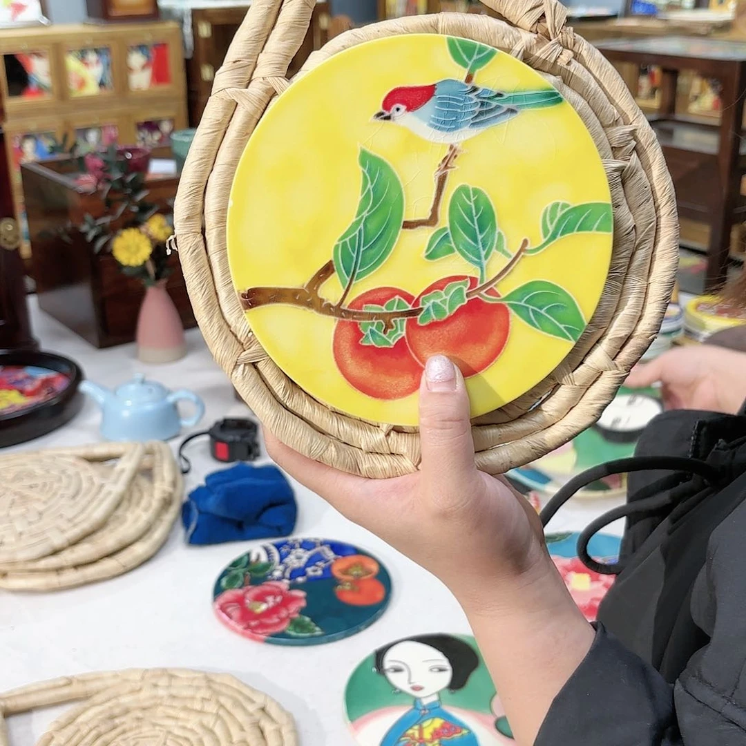 瓷片15瓷片手工编织瓷板画