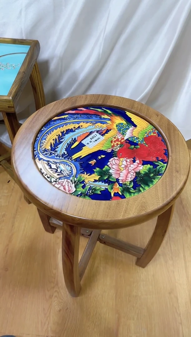【闪购商品】瓷片50*40老榆木定制折叠桌微瑕