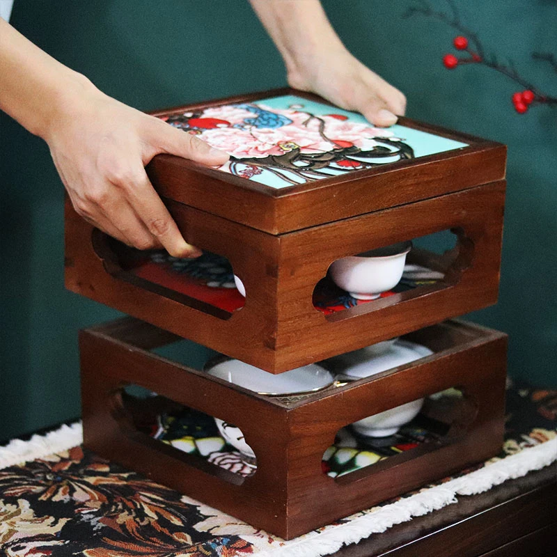 23百宝箱玲珑收纳盒多功能茶具收纳摆件轻奢礼品
