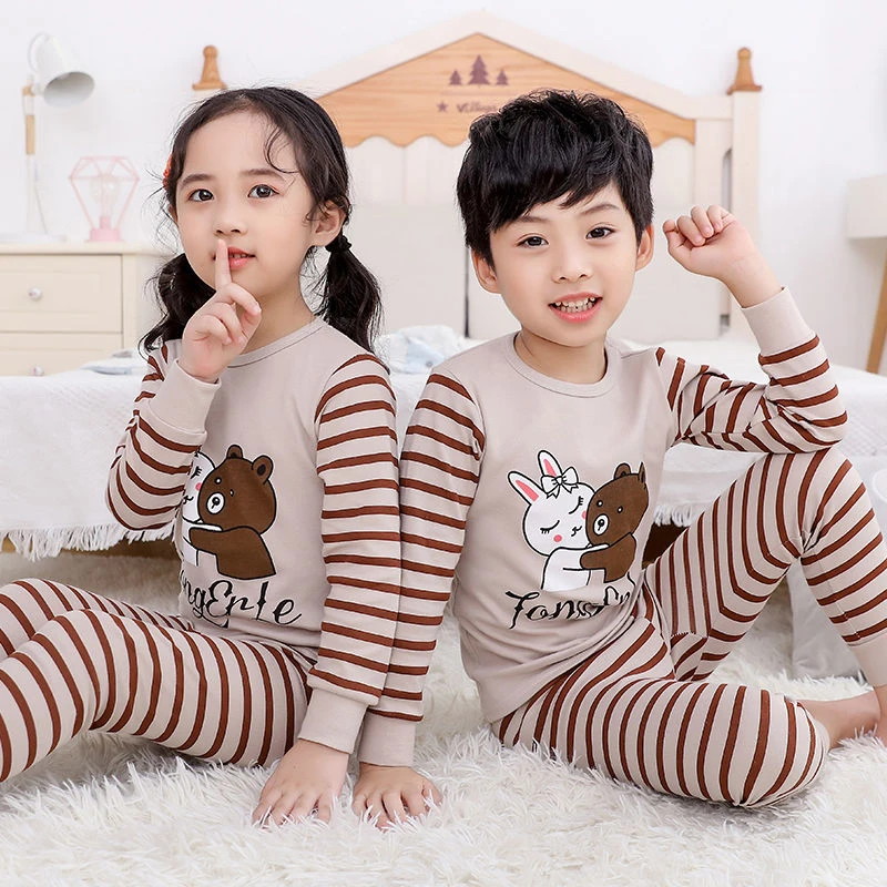 儿童内衣套装纯棉女童秋衣秋裤男孩女孩子全棉线衣薄款睡衣棉毛衫