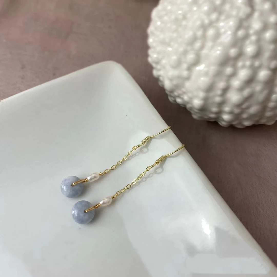 合金耳饰 美产包金《天空之城》手作1049气质耳坠简约耳饰百搭耳线