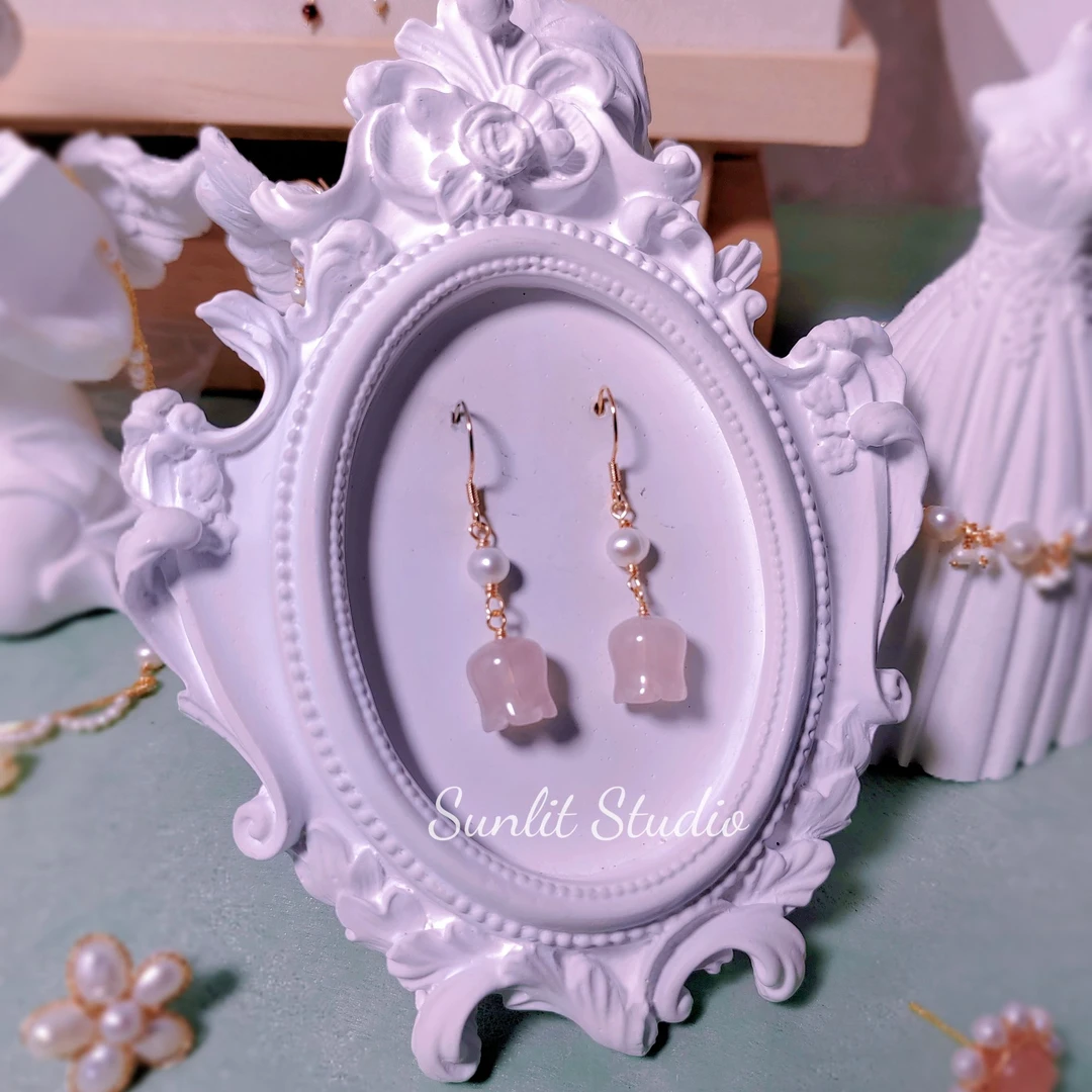 非金属珐琅耳饰 《铃兰》1290手工气质耳饰温柔灵动甜美耳坠