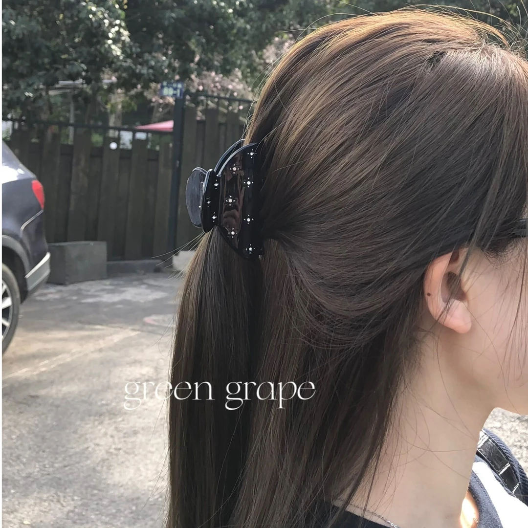 繁星镶醋酸质感抓夹bm风半扎发可爱气质发夹ins简约发卡发饰