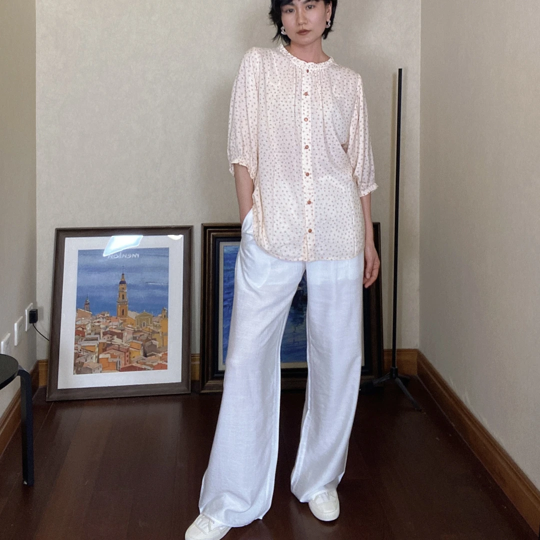 【清仓不退换】【白雪】进口定制面料 天丝莫代尔 松紧腰 休闲 直筒裤