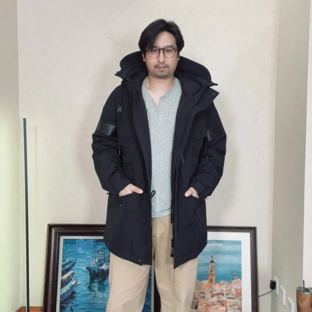 【福利不退换】设计师高级定制  户外防风面料  中长款  鹅绒服