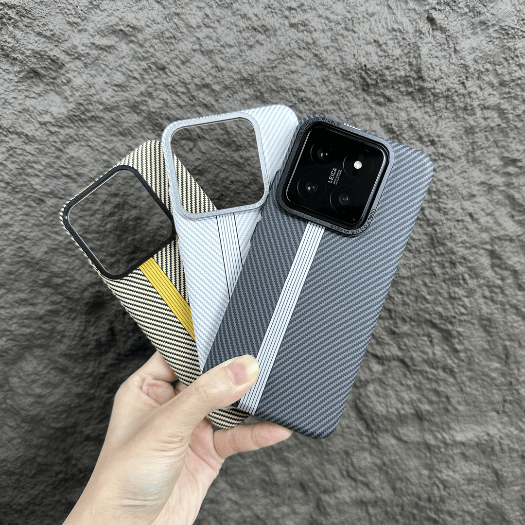 3D浮雕碳纤维纹理小米14手机壳不沾指纹小米13硬壳14pro肤感13pro