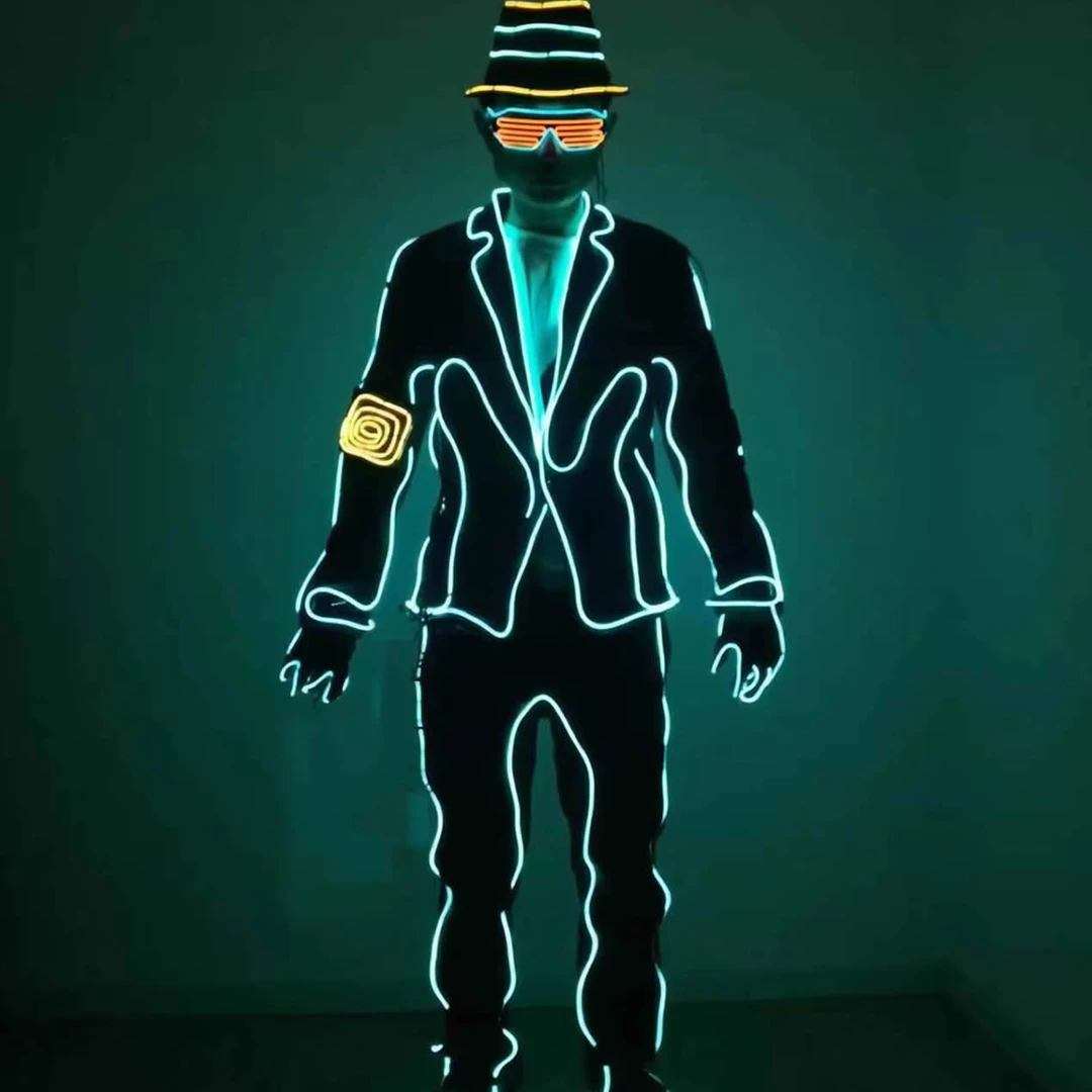 荧光舞表演服道具购买荧光舞简单舞蹈教学，荧光舞服装年会表演