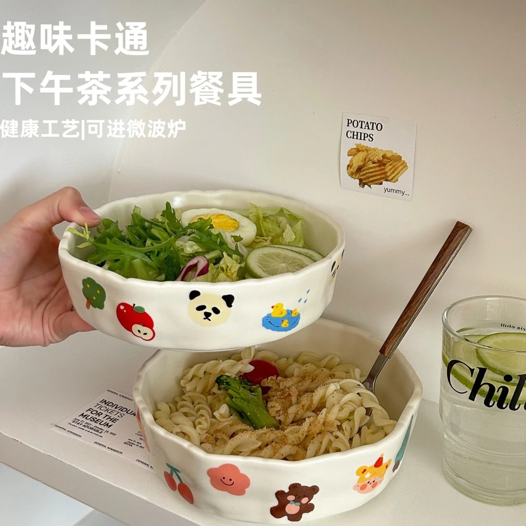 新款爆款可爱家用哑光陶瓷菜盘手捏盘水果盘网红