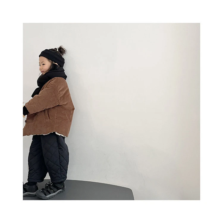 miniwhy韩国童装”轻软无骨细腻灯芯绒夹棉韩系腔调老棉袄
