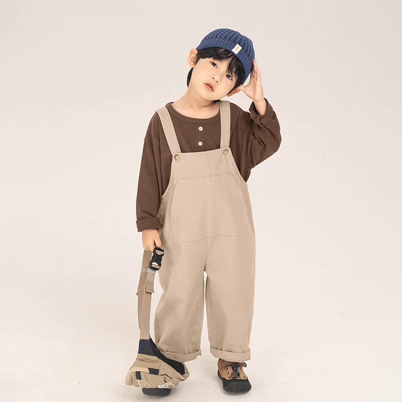 新款童装男童背带裤秋季韩版儿童宽松休闲裤男宝宝中小童春秋长裤