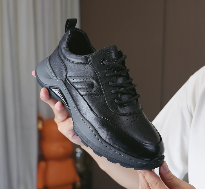 秋季新款休闲皮鞋增高男鞋时尚百搭潮流男士韩版厚底