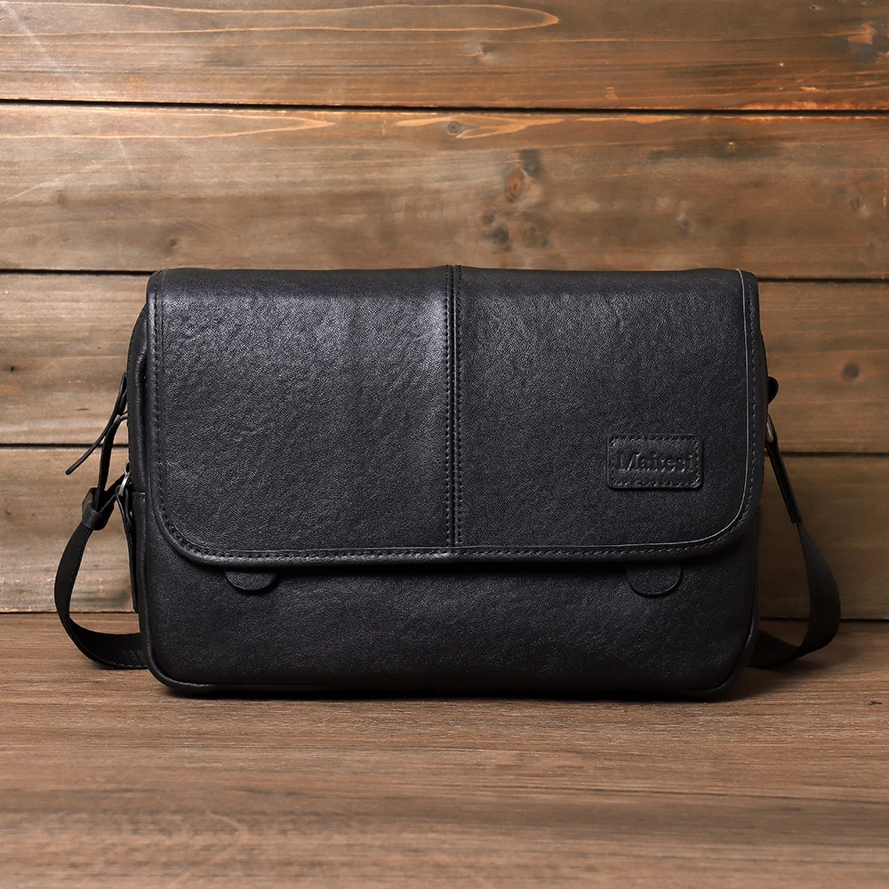 韩版潮牌男士斜挎包横款邮差潮流真皮男包时尚休闲头层牛皮植鞣包