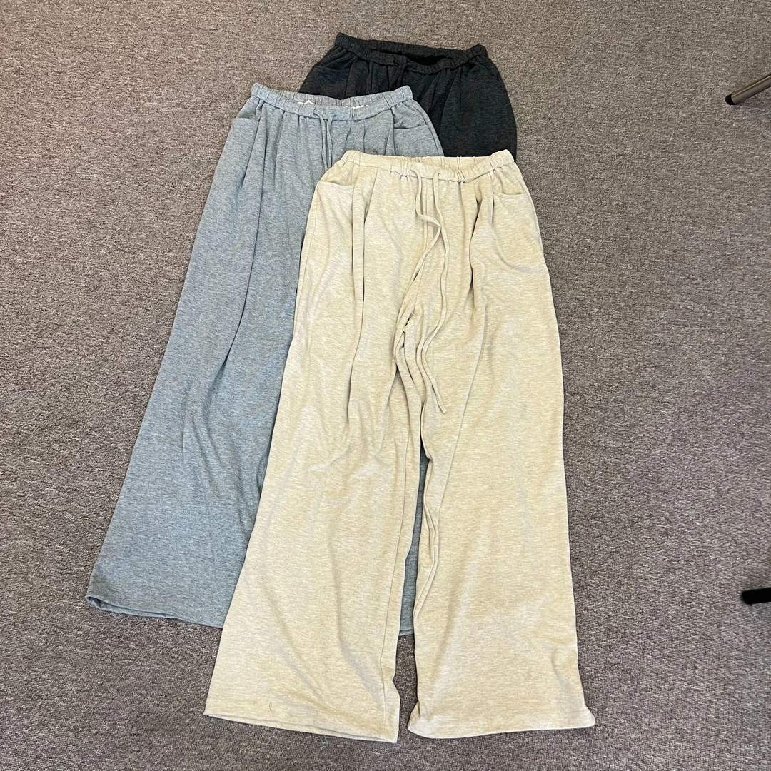 高腰显瘦垂感糯米裤抖抖裤女秋宽松慵懒风直筒阔脱裤休闲拖地长裤