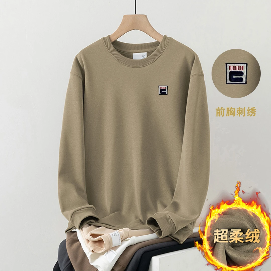 宽松加厚男士卫衣刺绣字母情侣超柔绒男装保暖冬季秋冬长袖