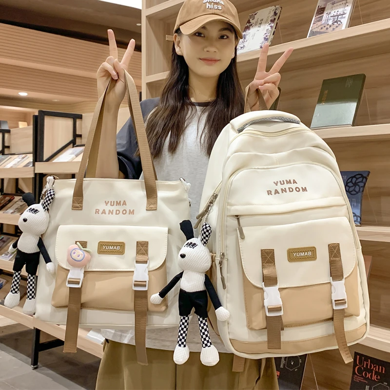 书包女生小学生三到六年级拼色高中学生初中生轻便儿童女孩双肩包