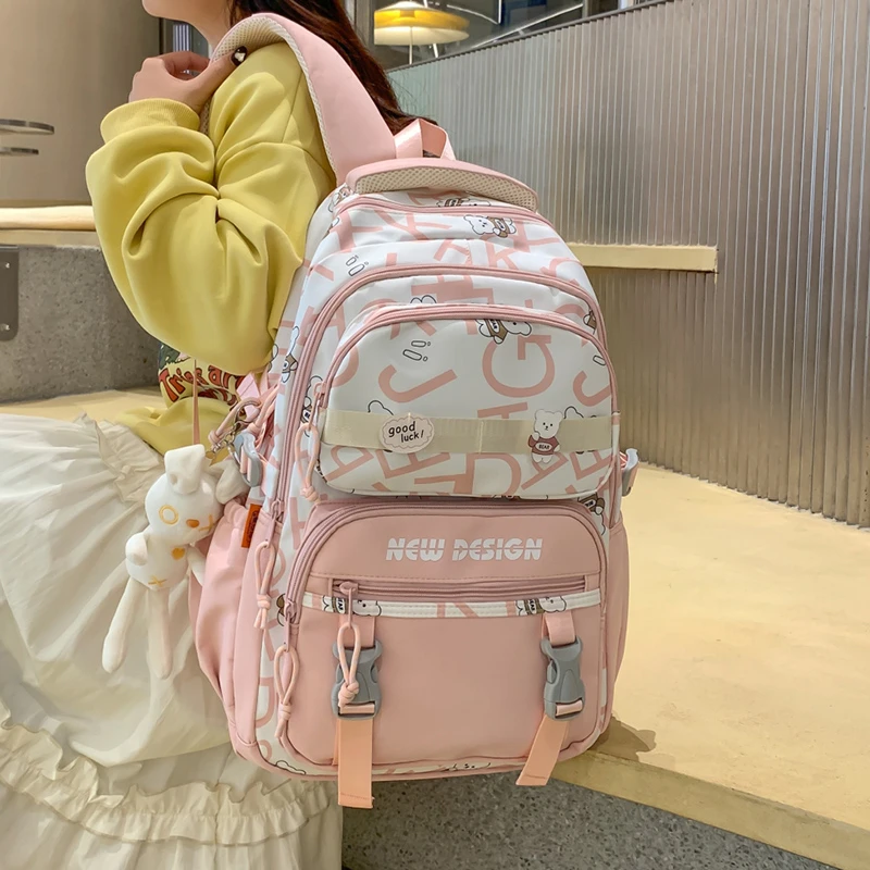 防水减负可爱初中生书包女生中学生高中生小学生超大容量背包女孩