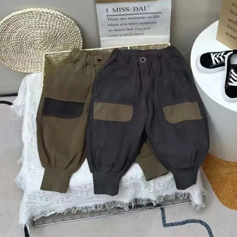 【现货】2023儿童春装休闲裤2023新款中小童森系宽松男童束脚裤