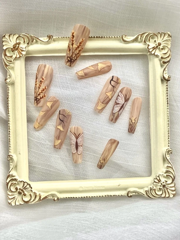 【秋】油画风四季系列高级手绘原创设计穿戴甲