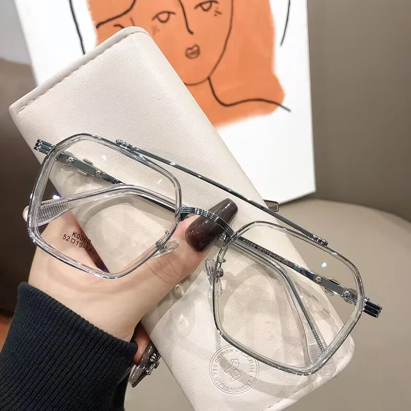 复古胖子大脸加宽防蓝光辐射可配度数近视眼镜男框镜架男潮流痞帅