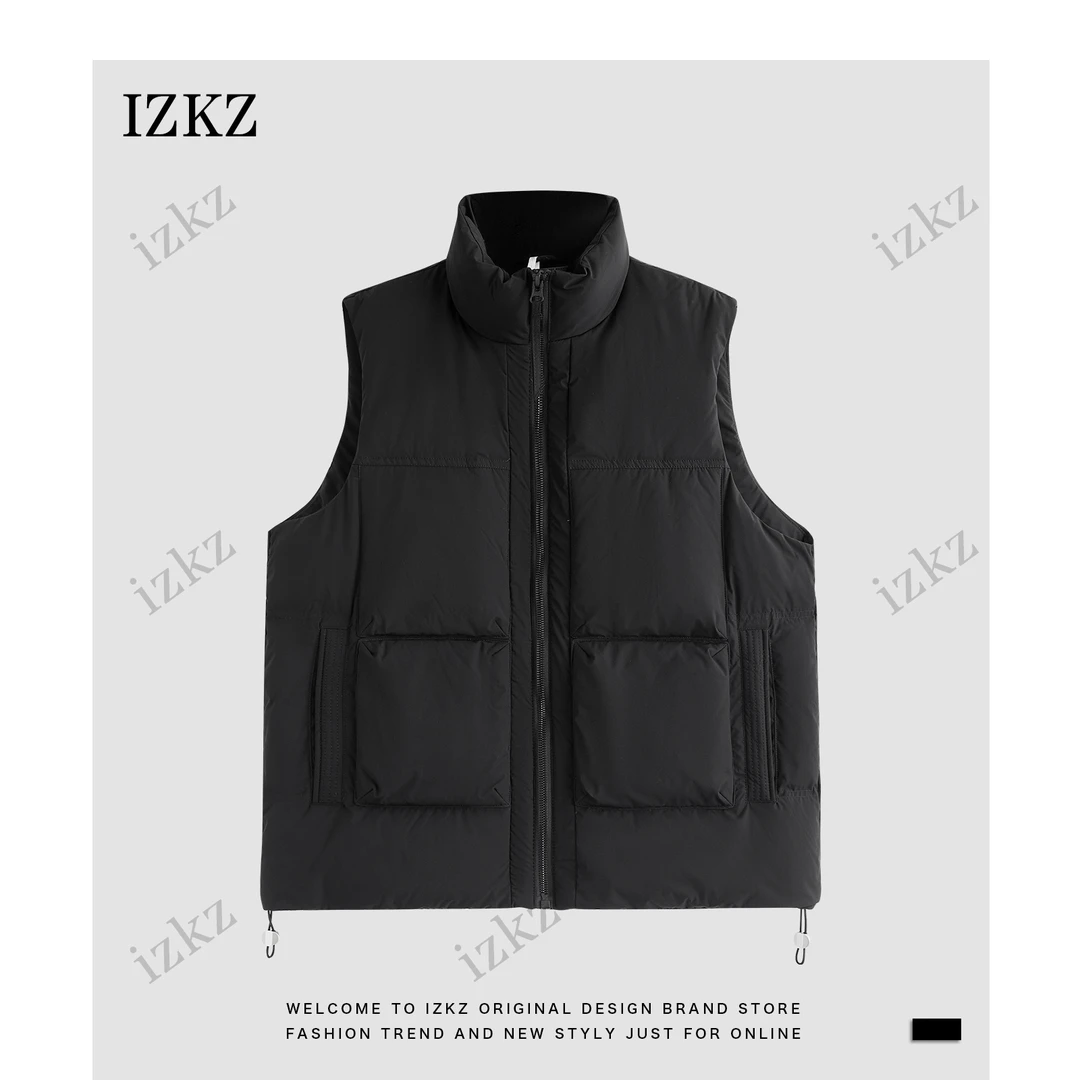 白泽IZKZ | 【白鸭绒】冬季保暖时尚百搭简约休闲情侣羽绒马甲25081