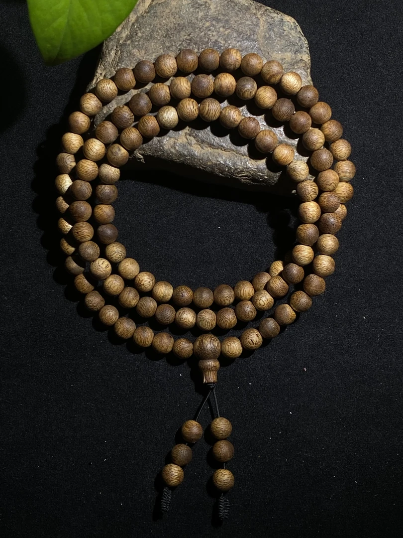 正宗越南芽庄白奇楠沉香手串男女高档108颗圆珠文玩手链