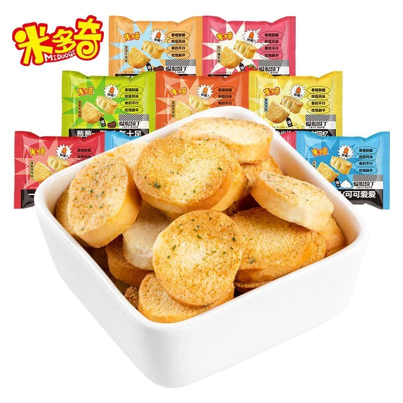 米多奇爆脆馍丁小馍丁烤馍片馒头片小包装多口味早餐饼干零食小吃