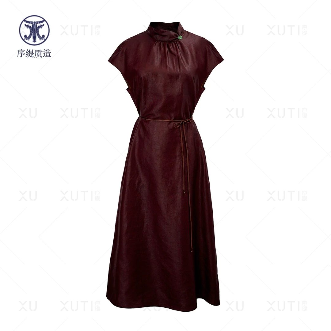 序缇春夏新款国风新中式女装香云纱连衣裙H18-0999