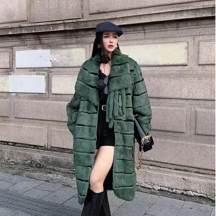 （戛纳女神反）原创设计师款安哥拉长毛兔新款皮草外套24032