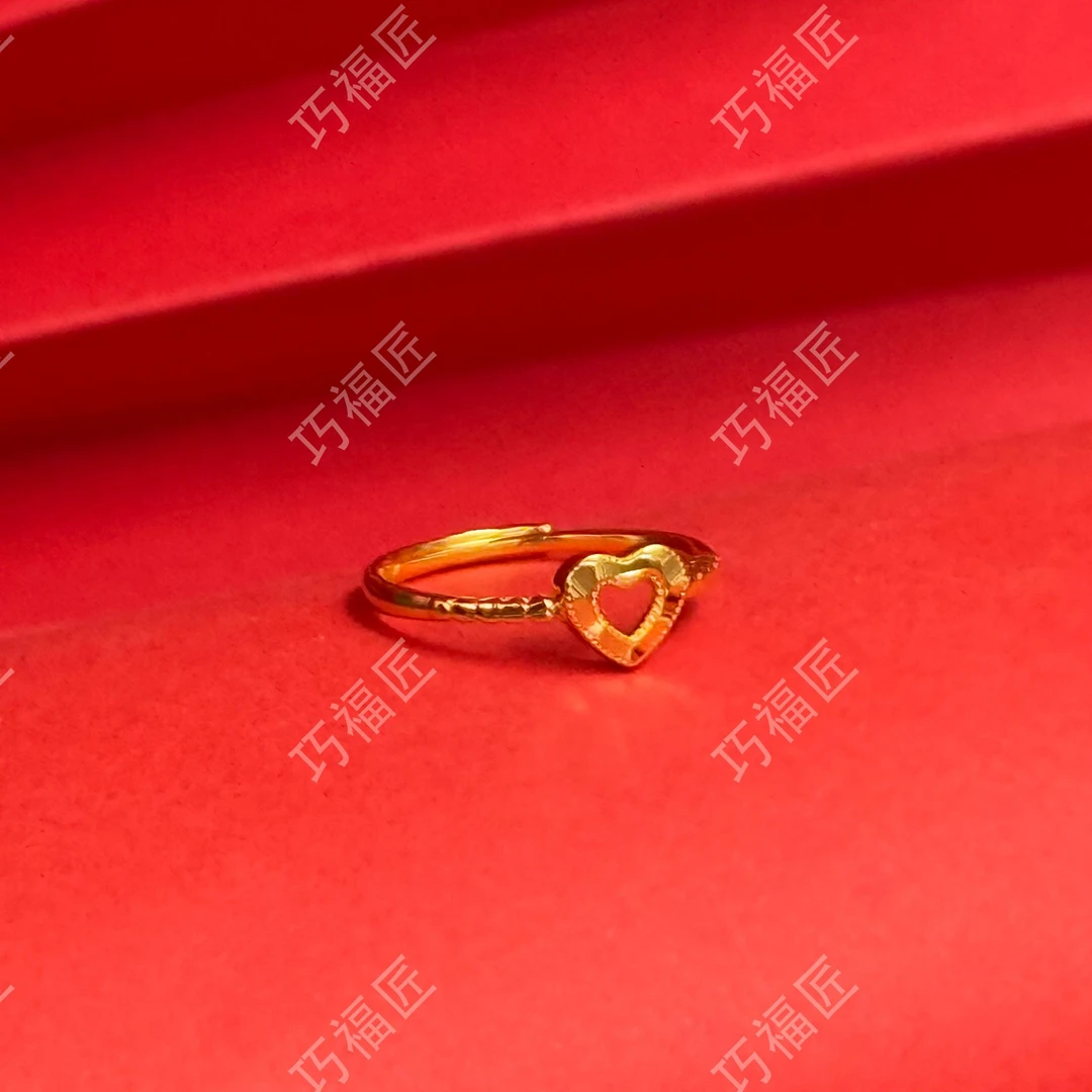 足银戒指 小爱心戒指气质 百搭简约 时尚轻奢经典复古个性素款