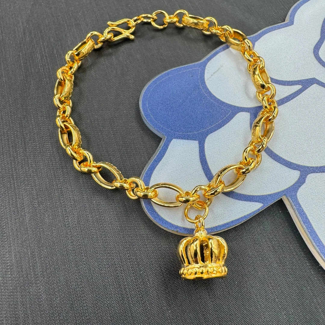 足银手链 环环相扣手链（皇冠款）气质轻奢时尚百搭女王