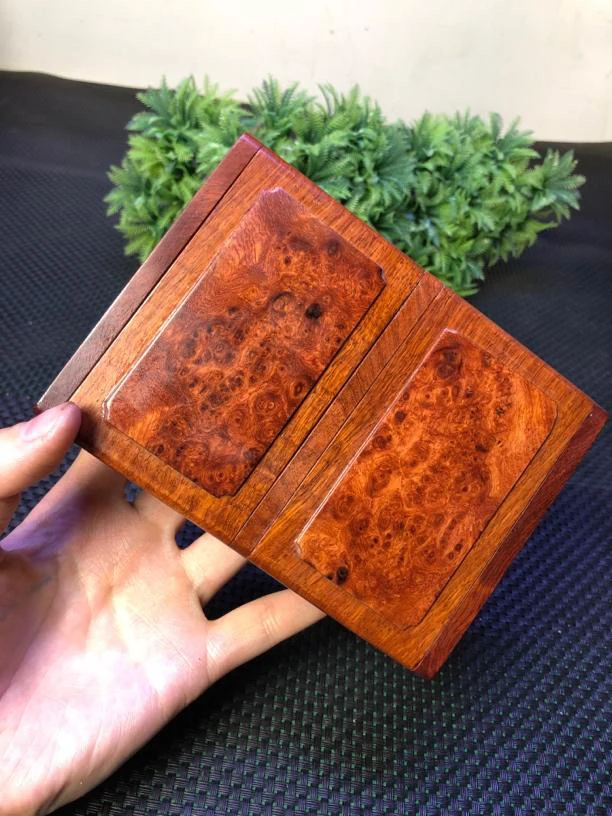 缅甸花梨木瘤疤双烟盒，名片盒，收纳盒，长度10cm宽5cm高4cm