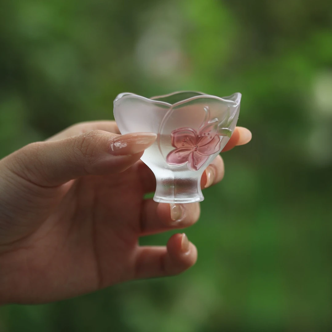 心缘堂 十二花神琉璃杯 - 三月桃花