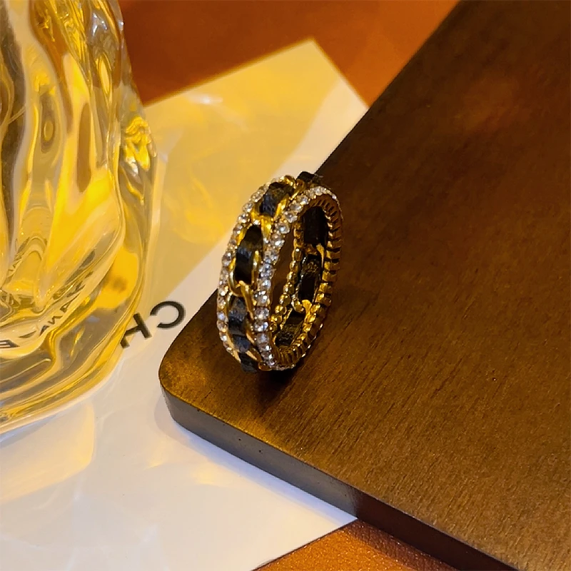 铜合金戒指 G023法★【菱格挚爱】秋冬 皮质戒指