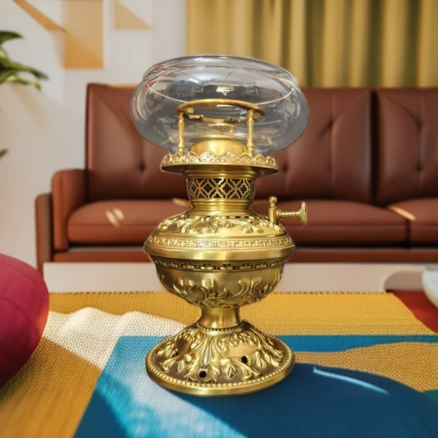 1小花纹长城脚空气灯煮水围炉铜茶灯茶具