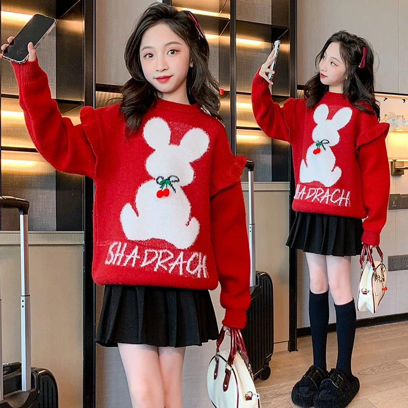 女童毛衣2024秋季新款洋气儿童针织衫小女孩卡通打底衫4313913159