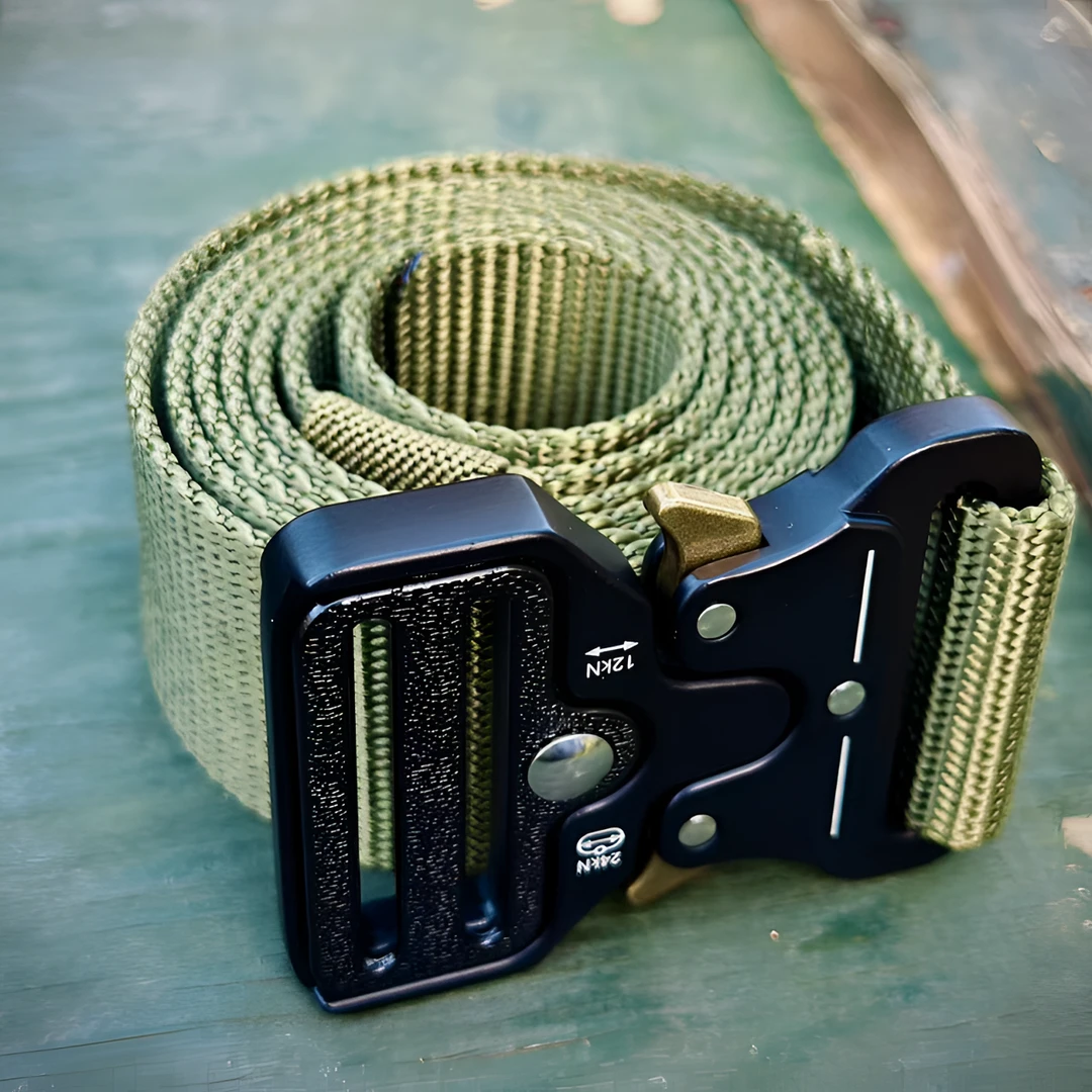 PAPLA高档军旅风战术腰带男士休闲户外运动多功能耐磨军绿钢头