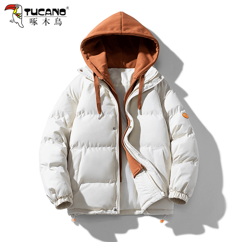 【官方品牌】啄木鳥棉服加厚棉袄女秋冬2024新款假两件棉衣百搭外套